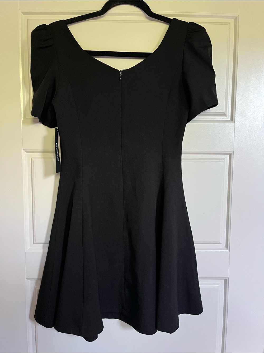 bebe Black Square-Neck Puff-Sleeve Mini Dress - Picture 5 of 8